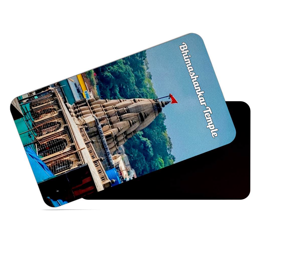 dhcrafts Multicolor Maharashtra Bhimashankar Temple Design Rectangular Rubber Matte Finish Fridge Magnet / Magnetic Card Pack of 1 (8.6cm x 5.4cm)